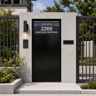 Black Safety Parcel Box Galvanized Steel Front Drop Rear Receive Back Door Home Collect