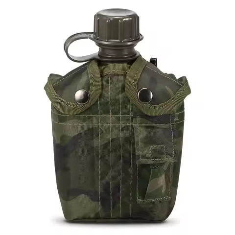 1L Outdoor Military Canteen Bottle Camping Hiking Backpacking Survival Water Bottle Kettle with Cove