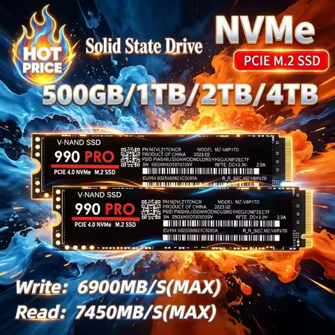 2026 New 990 Pro M.2 2280 PCIe4 NVMe SSD 500GB-4TB Max 7450MB/s Internal Gaming Disk For PS5 Laptop 