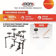 AROMA Electronic Drum Kit TDX-21 with Full Mesh Heads and Heavy-Duty Aluminium Rack