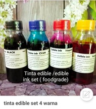 Edible ink set and edible paper package