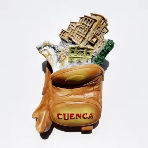 Spain, beautiful town, ancient city of Cuenca, decorations, 3D backpack,magnetic refrigerator sticke