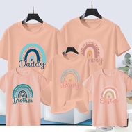 Rainbow Family Matching Outfit Dad Mom and Mommy  Family Shirt Set Fashion Baby Bodysuits Brother Si