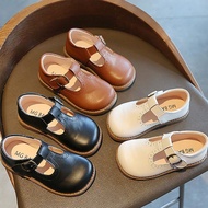 ☏◊☊ Spring Bowknot Pearl Leather Girls Shoes Baby Princess Shoes Baby Fangtou Doudou Shoes Girl's Leather Shoes Kid Shoes