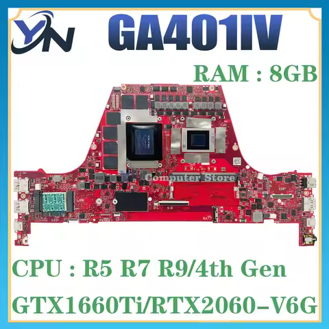 GA401IV Laptop Motherboard For ASUS ROG GA401IU GA401II GA401IVC GA401IV Mainboard R5 R7 R9 GTX1650T