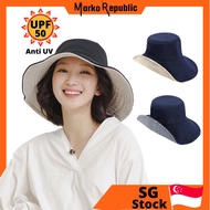 Ladies High Quality UV Cut Plain Blank Solid Color Two Side 2 Color Dual Reversible Women Cotton Bucket Hat Cap