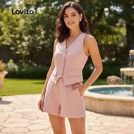 Lovito 女士优雅纯色开叉前上衣或下装 L132ED657