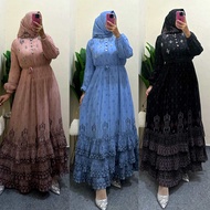 NAMIRA DRESS OUTER 2in 1 LEPAS PASANG FREE BELT/GHINA MAXY PLISKET SUSUN BAWAH PREMIUM SET HIJAB PAS