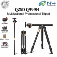 QZSD Q999H Multifunction Aluminium Horizontal Camera Tripod Monopod with Ball Head Center Column for