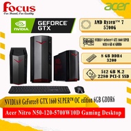 Acer Nitro N50-120-5700W10D Gaming Desktop ( Ryzen 7 5700G, 8GB, 512GB SSD, GTX1660 SUPER 6GB, W10 )