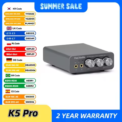 Fosi Audio K5 PRO Gaming USB DAC With Microphone Headphone Amplifier Desktop Mini Audio DAC Amp For 