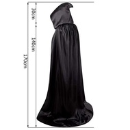 Halloween Death Cloak - Black Costume for Cosplay & Haunted House Props