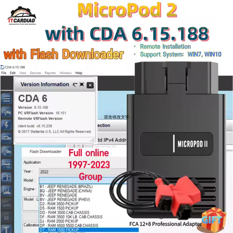MicroPod 2 with CDA 6.15.188 Engineering with Flash Downloader for DODGE,CHRYSLER and JEEP Programmi