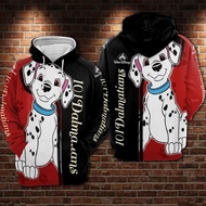 Dalmatians Cartoon One Hundred and One Dalmatians 3D Printed Zip-Up Hoodie