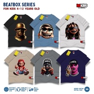 RGkids Beatbox Boys' T-Shirt, Grey, Black, Navy, 4-12 Years, Digital Print Screen Printing