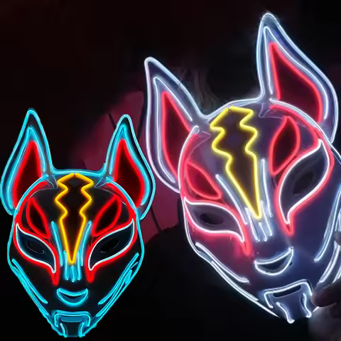 NEW Colorful Neon EL Wire Mask LED Light up Mask Halloween Masque Masquerade Mask Luminous LED Mask 