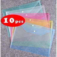 10pcs A4 Transparent File Folder Clear Paper File Folder 5 colors