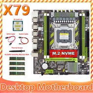 (FNMT) X79 Motherboard+E5 2640 V2 CPU+4X4GB DDR3 1600Mhz REG ECC RAM Memory+SATA Cable+Switch Cable+Thermal Grease M.2 NVME