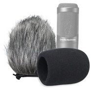 Windscreen and Foam Cover, Indoor Outdoor Microphone Wind Muff for Audio-Technica AT2020, AT2020USB,