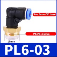 PL 6-03 Pneumatic Fitting Elbow 6mm To External Thread 3/s8 inches