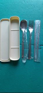 $10/1set 全新 餐具連收納盒 ( 1套 叉 Fork + 匙羹 Spoon + 筷子 Chopsticks + Box  ) 環保餐具連收納盒 Tableware 餐具 便攜 環保餐具