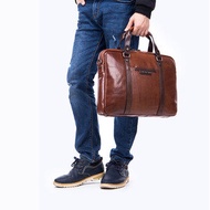 Crystal Buffalo 水牛皮15" 電腦薄身公事包