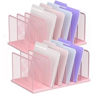 Kuntine.B Desk File Organizer 5 Sections Upright Mesh Desktop Organizer File Sorter Office Organizat