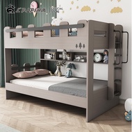 LAL Modern Double Decker Bed Frame Bunk Bed For Kids Adults Queen Bunk Bed With Drawer Mattress Set Get In And Out Of Bed Same Size
