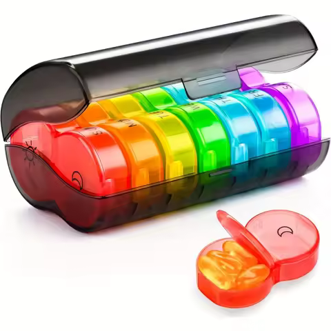 Pill Organizer 2 Times a Day Weekly Large Travel Pill Box 7 Day AM PM Daily Medicine Container for V