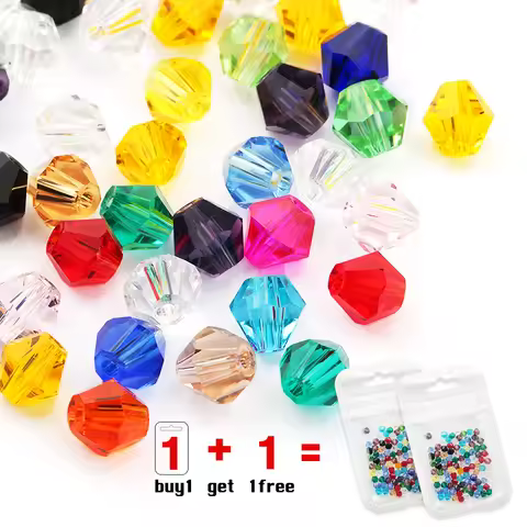Buy 1 get 1 free! Crystal Bicone Beads Top quality glass loose Beads clothing beads