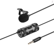 BOYA BY-M1 Pro II Universal Clip-on Microphone Omni-directional Condenser Lapel Mic 3.5mm TRRS Plug 6M Long Cable Plug-and-Play for Smartphone Camera Camcorder Audio Recorder Compu
