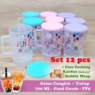 [DOZEN] Plastic Cup with Lid 700 Plastic Cup with Lid Draco 700ml Glass Mug with Lid - Birthday Souv