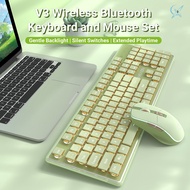 【Fast Shipping】V3 Keyboard And Mouse Set Wireless Bluetooth Keyboard Ergonomic Silent For Office Mec
