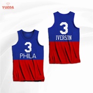 (yueda)ALLEN IVERSON PHILADELPHIA 76ERS FULL SUBLIMATED JERSEY