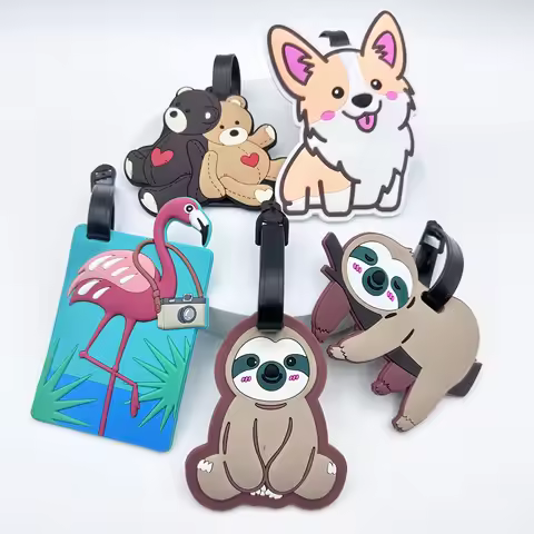1PCS Cute Small Animal Luggage Label Airport Label Travel Essential Loss Prevention Hanging Label Un