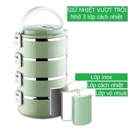 [Good Type] High-Grade 4-Storey Barley Rice Box With Stainless Steel Core 304 Keeps Heat Extremely W