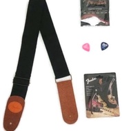 Fender Electric Guitar Strings Stainless With Strap and Capo WITH FREE 2 PICK