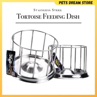 Reptile Tortoise Stainless Steel Food Dish S/M/L Size fence Feeding bowl reptile Water dish fence fo