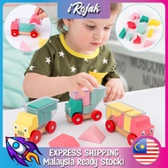 [iRojak] Wooden Building Vehicle Play Truck Assembling Montessori Toy Truck Puzzle Game 卡车装装乐 Mainan