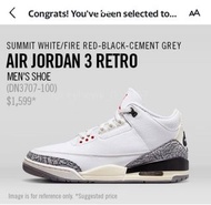 Nike Air Jordan 3 OG 白水泥 White Cement 35-46碼