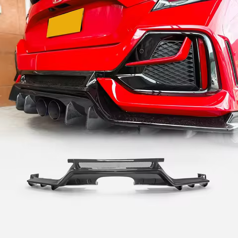 For Honda Civic Type R FK8 JS-S Type Rear Under Spoiler, Sport Tuning Aero Diffuser, Aggressive Exte