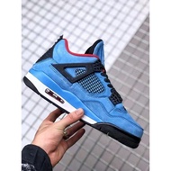 AJ4 Travis Scott Cactus Jack X Jordan4 Retro basketball shoes blue AB3G TFJY KL15