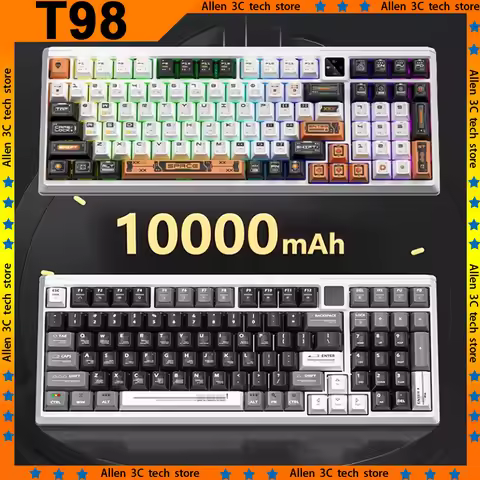 New LANGTU T98 Mechanical Keyboard Wireless Bluetooth 3Mode 10000mAh RGB Gasket Hot Swap Custom Espo