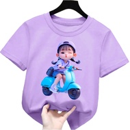 atasan baju kaos anak perempuan gambar karakter girl kiss 2-12tahun lengan pendek k.205