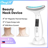 【PH Ready Stock】CkeyiN Face Neck Ems Beauty Messager with 4 Color Lights Led Phototherapy for Anti-Wrinkle Face Lifting Beauty Device ML001