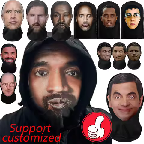 2025 NEW Interesting 3D Printed Funny Full Face Mask Celebrity Realistic Face Mask Party Cosplay Pro