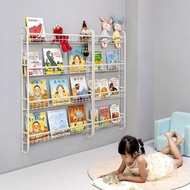 Children's Wall Bookshelf and Storage Shelf Wall-Mounted Door Space-Saving Picture Book Rack Kindergarten Wall-Mounted Simple Metal Racket