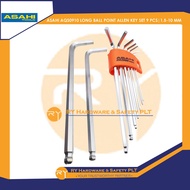 ASAHI AQS0910 LONG BALL POINT ALLEN KEY SET 9 PCS|1.5-10 MM | 9 SET KUNCI ALLEN POIN BULAT PANJANG