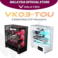 VALKYRIE VK03-TOU 3 Side Glass Panoramic ATX Case with 6" Touchscreen LCD