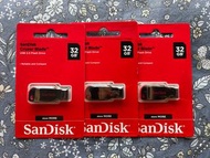 3隻 SanDisk Cruzer Blade 32GB USB 手指 flash drive